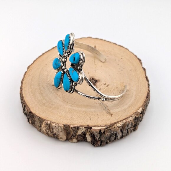 Navajo Naja Turquoise w/ Pyrites Bracelet Sterling‎ Silver Size 6.25in*** - Picture 7 of 10